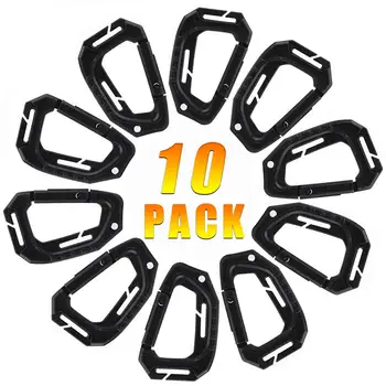 

3/10Pcs Outdoor Carabiner Buckle Portable Camping Tool Key Chain Molle Webbing Backpack Hook D-Ring for Hiking Climbing Hunting