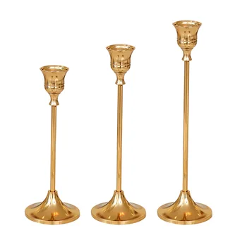 

Metal Single Head Candlestick Wedding Christmas Party Decor Romatic Dinner Props Candle Holder Wedding Centerpieces for Table