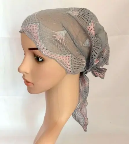 Flower Women Muslim Inner Cap Lace Head Wrap Cover Scarf Islamic Headwear Bonnet Hat Skullies Beanies Hair Loss Fashion - Цвет: 36 Gray Purple Pink