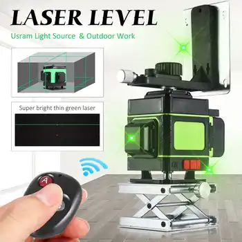 

3D 12 Lines Laser Auto Level Self-Leveling 360 Horizontal And Vertical Cross Super Powerful Green Laser Level With Accessory