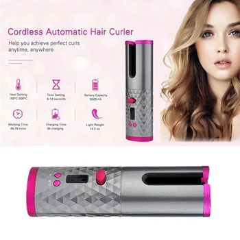 

Salon Wireless Auto-rotating Iron Hair Curler Wave Tool Portable with LCD Temp Control SMJGood