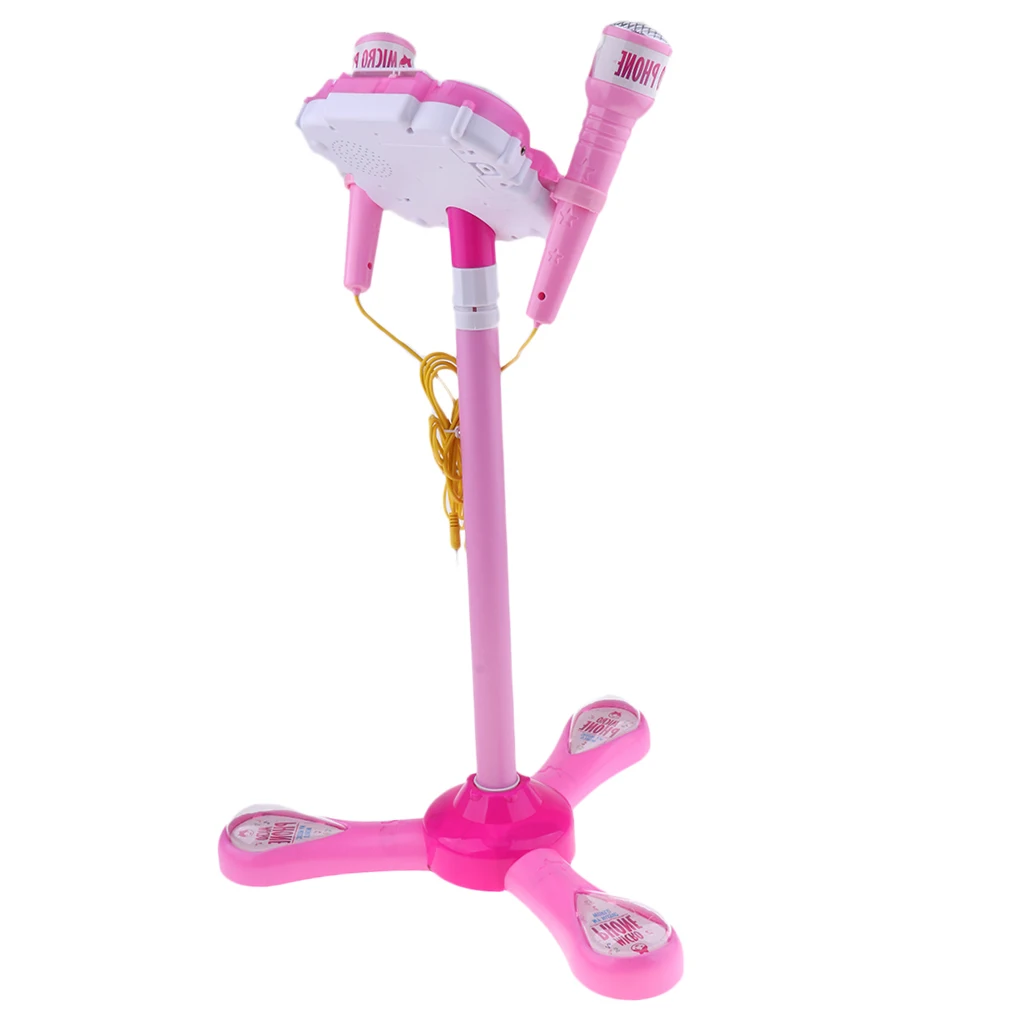Kids Disco Karaoke with Adjustable Mic & Speaker Stand,Connects to Phones & MP3 Players