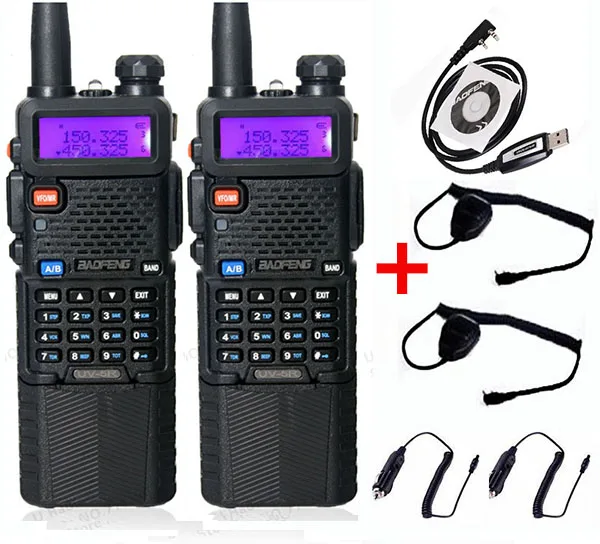 2 шт. двухсторонняя рация Baofeng uv-5r 3800 аккумулятор для CB Ham радиостанции uv 5r VOX Comunicador портативные радионаборы - Цвет: add parts