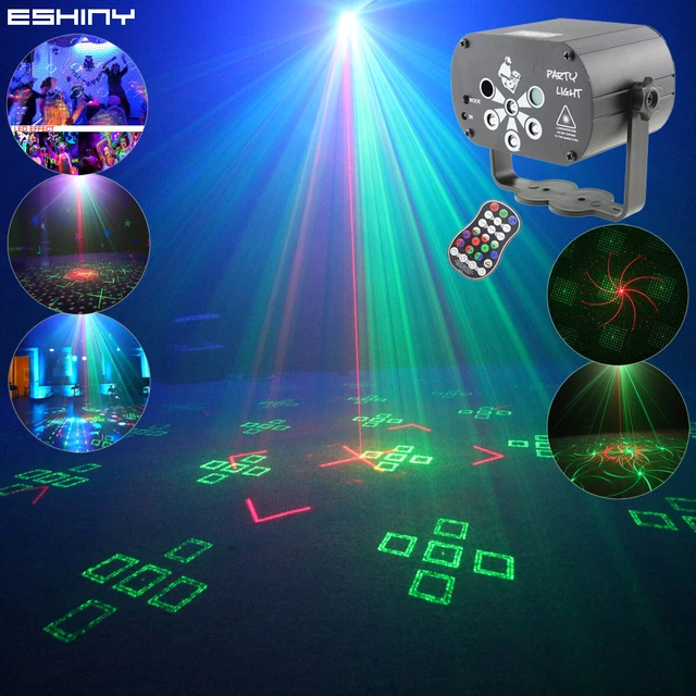 ESHINY – Mini projecteur Laser LED UV, 60 motifs, éclairage de fête Disco R  & G, DJ 6 Len RGB, lampe d'effet de scène d'anniversaire de danse à  domicile, USB R8N7 - AliExpress