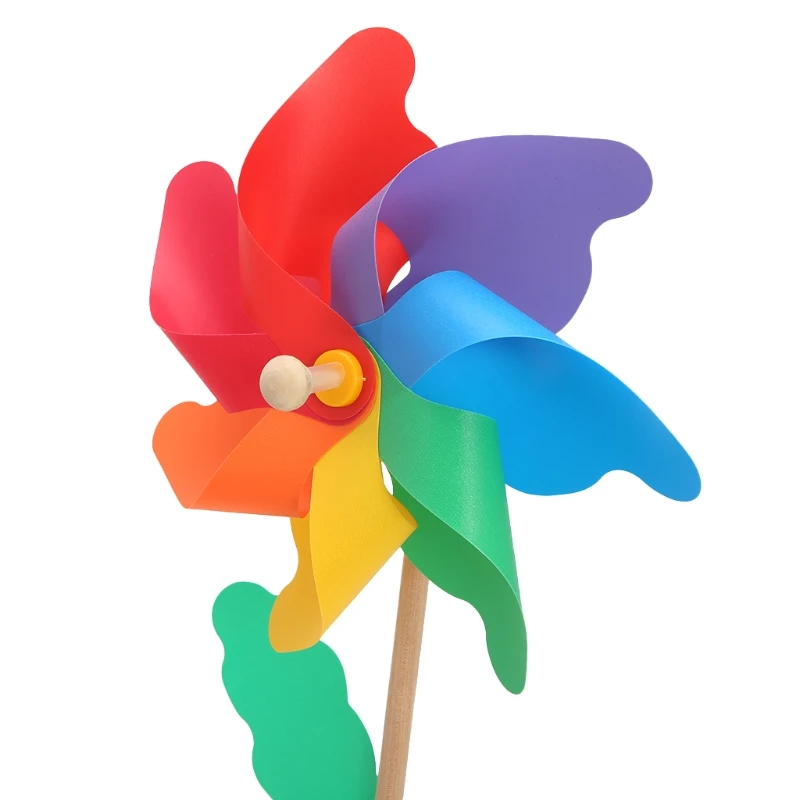 24cm Wood Garden Yard Party Windmill Windspinner Ornament Outdoor Decorations for Garden Kids Toys