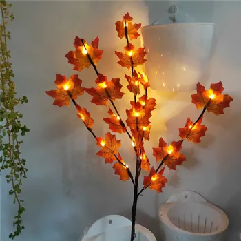 

Thanksgiving Garland LED String Light 20 LED Maple Leaf Branch Light Christmas Fairy Lights for Autumn Party Wedding