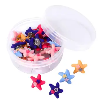 

30pcs Pushpin Multifunctional Decorative Sea Star Shape Metal Plastic Pushpins for Wall Map