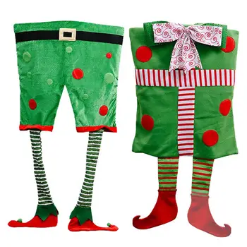 

2pcs Christmas Chair Covers Christmas Elf Leg Chair Slipcover Chair Protector Christmas Decoration Elf Hanging Leg Chair Cover