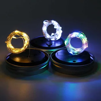 

2M Solar Powered Lighting String 20LEDs Mason Jar Lid Insert Fairy String Light for Garden Christmas Party Decor