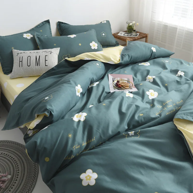 Green Flower Bedding Set Nordic Double Twin Bedspread Duvet Cover Set Home Decor Bed Linen Set Bedclothes Adult Bedding 4PCS Set Green Flower Bedding Set Nordic Double Twin Bedspread Duvet Cover Set Home Decor Bed Linen Set Bedclothes Adult Bedding 4PCS Set