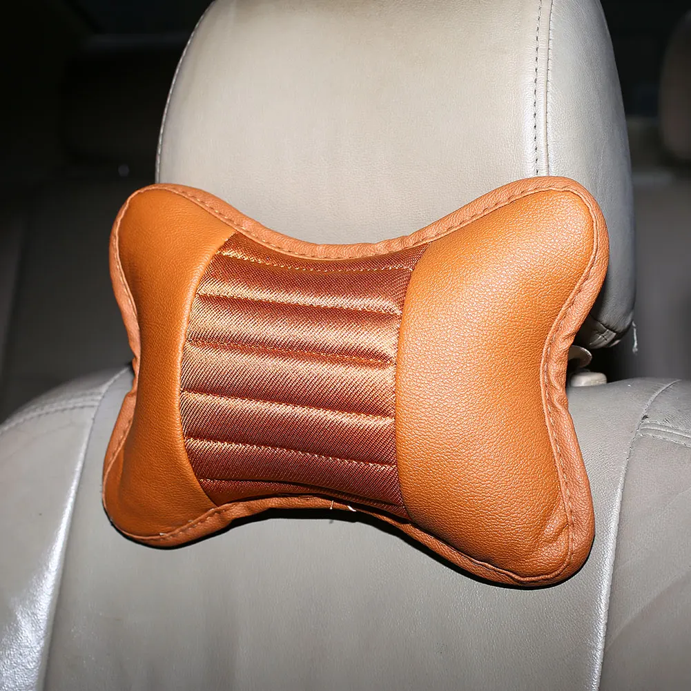Car NeckPillow PU Leather Headrest Seat Rest Cushion Car Care Accessories