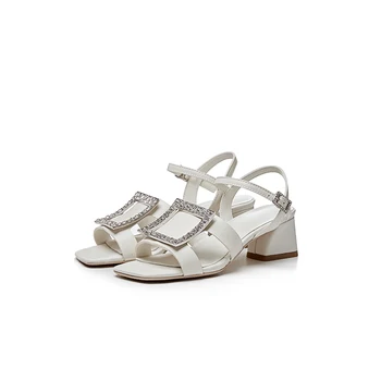 

Big Size Personalized Rhinestone Buckle sandals high heels sandals women shoes woman summer ladies