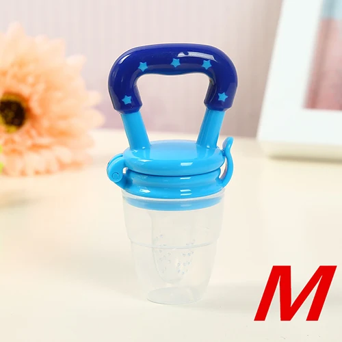 1 шт., детский Безопасный инструмент для кормления молоком и фруктами, Безопасный инструмент для соски, Прорезыватель для зубов, соска AU, уход за полостью рта, забавные игрушки - Цвет: Blue M