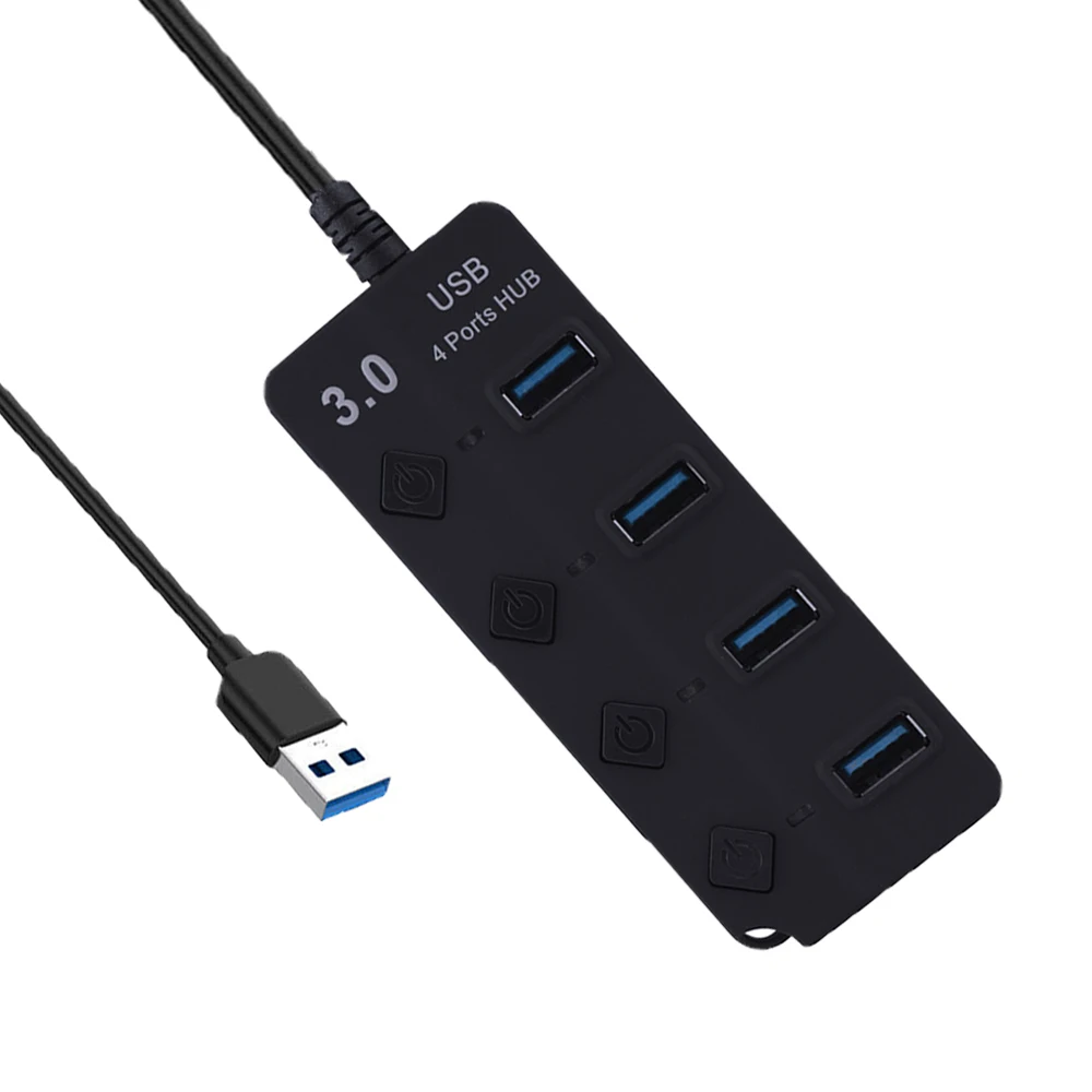 4*7 порт 5 Гбит/с Высокоскоростной USB 3,0 концентратор Многофункциональный USB разветвитель вкл* Выкл переключатели AC адаптер питания для MacBook ноутбука ПК - Цвет: Красный