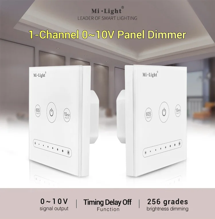 Milight AC100~220V 1-Channel 0~10V L1 Panel Dimmer use with wifi remote controller brightness adjust for single color led light | Лампы и