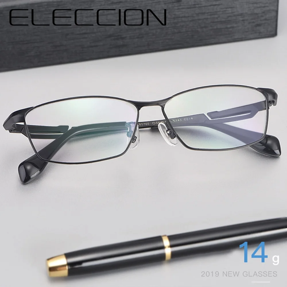 

ELECCION Pure Titanium Eyewear Frame for Men Prescription Glasses 2019 Ultralight Rectangle Myopia Optical Eye glasses Frames