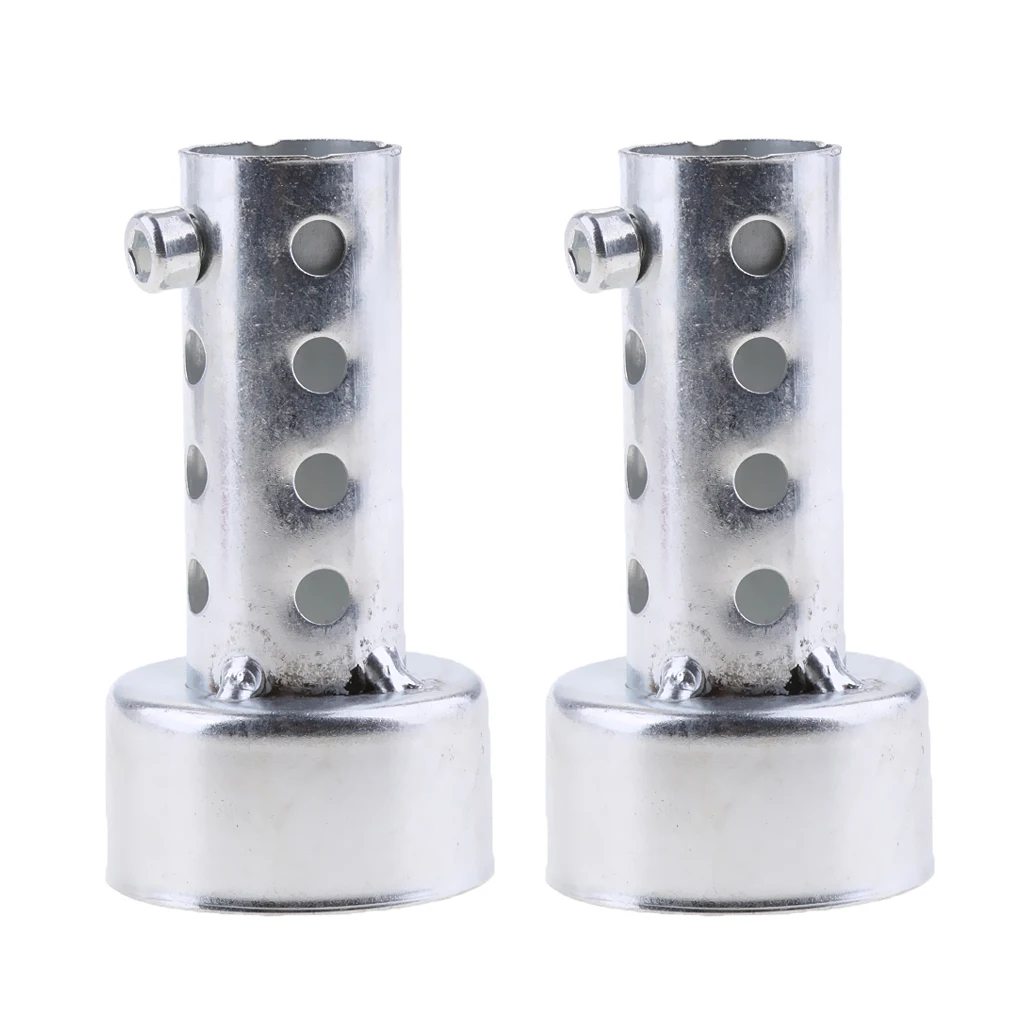 2 x Exhaust Muffler Round Removable Silencer 3 inch Metal Fit for Motorcycle Exhaust Pipes (Baffle O.D. 45mm)