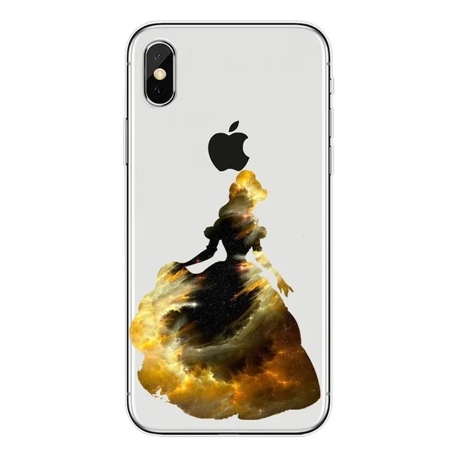 Мягкий прозрачный чехол для телефона beauty Beast Rose Princess из ТПУ iPhone 7 7Plus 6 6S Plus 8 8plus 5 5S SE