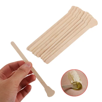 

10PCS Disposable Wooden Sterilized Hair Removal Cream Waxing Stick Wax bean Wiping Shaving Tool Epilator Body Beauty Accessory