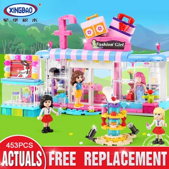 

New XINGBAO 12010 453Pcs City Girls Series The Fashion Clothing Store Set Building Blocks Bricks Educational Kid Toys Gift