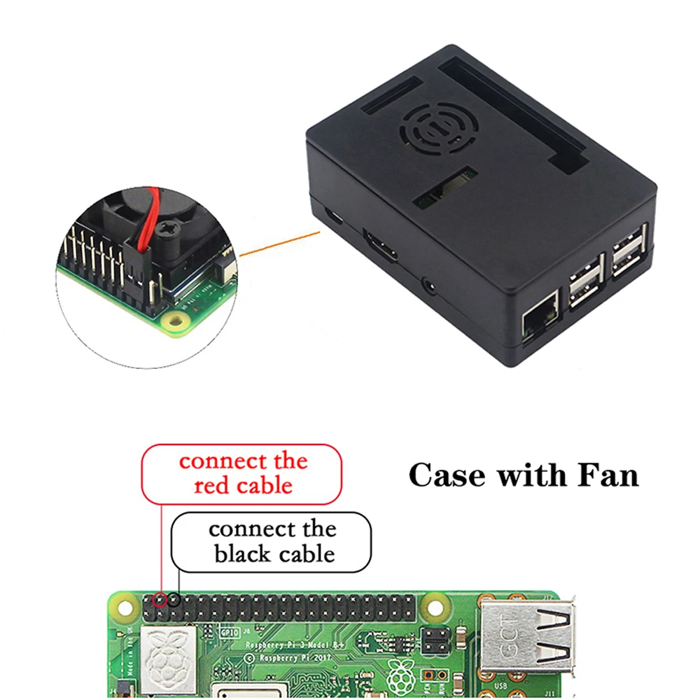 US $45.25 Original Raspberry Pi 3 Model B ABS Case SD Card Power Supply Heat Sink for Raspberry Pi 3 Model B RPi 3B 3B Plus