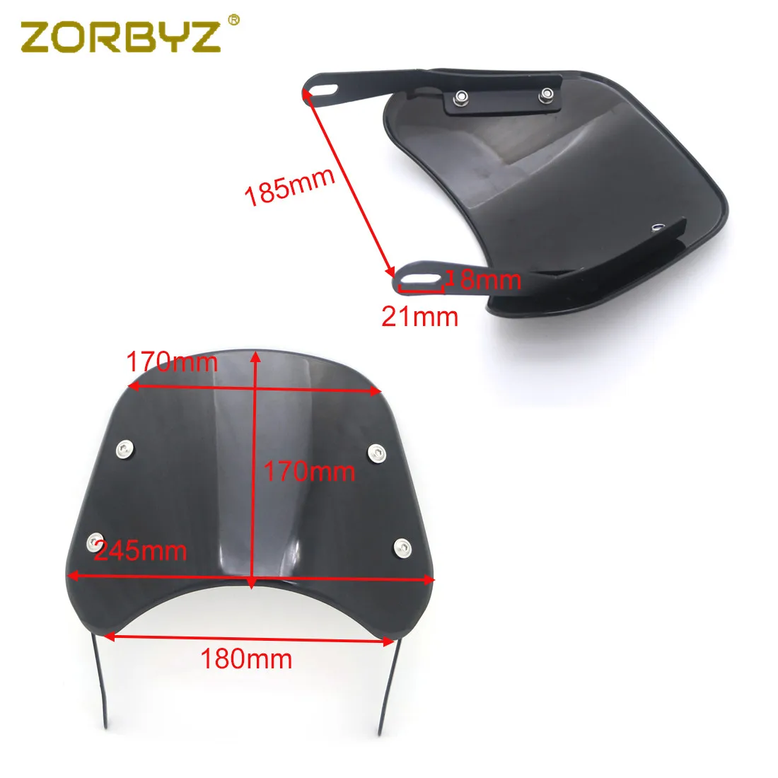 ZORBYZ дым 5-7 ''круглый обтекатель ветрового стекла ветровой щиток для Honda Yamaha Kawasaki на заказ