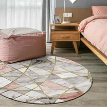 Скандинавский круглый напольный ковер для учебы, современный минималистичный ковер, ковер для спальни, гостиной, вращающееся кресло, подвесная корзина