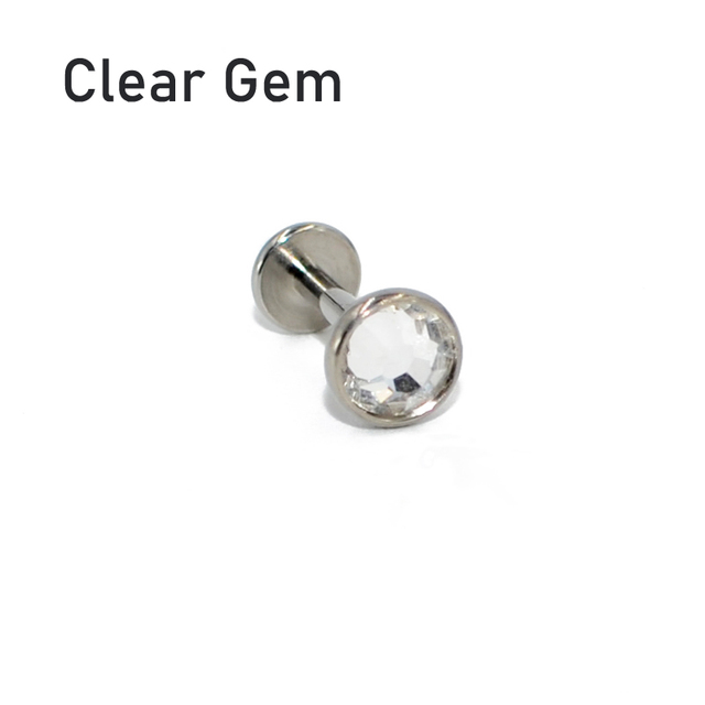 G23 Titanium Flat CZ Gem Internally Threaded Labret Stud Ear Tragus Cartilage Helix Earring Fashion Body Piercing Jewelry