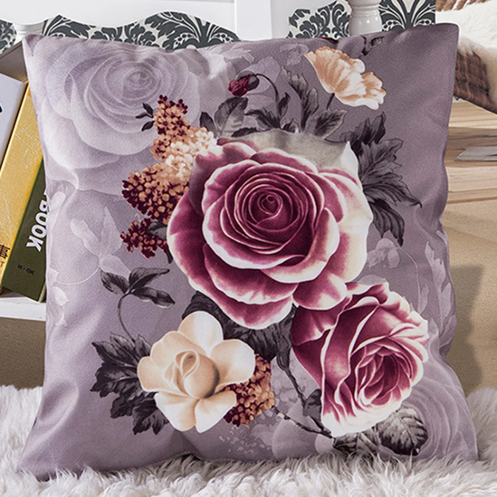 45cm X 45cm Vintage Rose Throw Pillow Case Car Sofa Shell Home Decoration