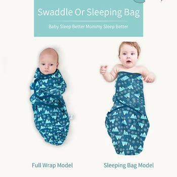 

2pack Newborn Swaddle Wrap With Hat For Infant Adjustable Baby Receiving Blanket Bedding Sleeping Bag For 0-6 Months