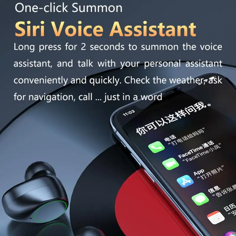 A16 9D Noise Reduction Sports Bluetooth Earphone Bluetooth 5 1 Headphones TWS Wireless In ear Headset For Samsung Xiaomi Huawei