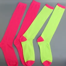 Новые Хлопковые гольфы неоновых цветов яркие розовые и зеленые гольфы