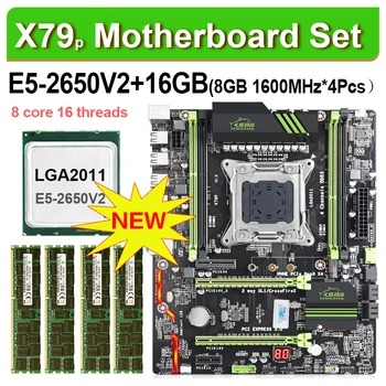 

JINGSHA X79 X79P motherboard set with Xeon E5 2650 V2 4x4GB=16GB 1600MHz DDR3 ECC REG memory with heat sink sata3.0