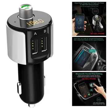 

Car MP3 Upgraded V5.0 Bluetooth FM Transmitter Radio Handsfree Ports Call 2 Adapter Car USB S9Y8
