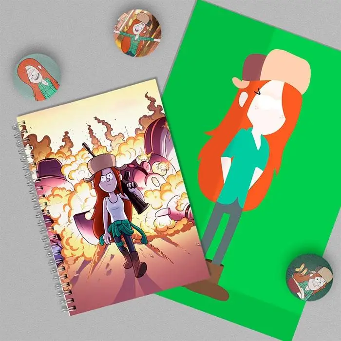 Wendy cordroi: set of notebooks poster A4 and 3 Badges | Канцтовары для офиса и дома