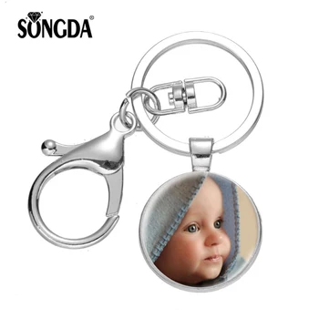 

SONGDA Personalized Custom Lobster Clasp Keychain Family Photo/Name/Idol/Greeting Words Alloy Key Ring Holder Jewelry for Gifts