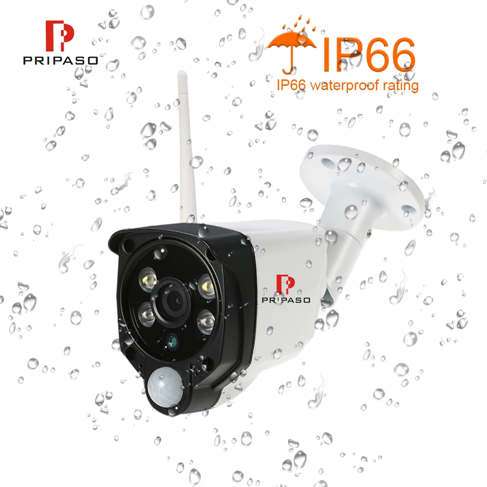 Pripaso PIR ip-камера 2.0MP Wifi 1080P Водонепроницаемая камера видеонаблюдения уличная Беспроводная камера для обнаружения движения для дома