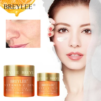 

BREYLEE Vitamin C Whitening Set Face Cream Eyes Cream Remove Dark Circles Fade Freckles Spots Melanin Whiten Facial Skin Care