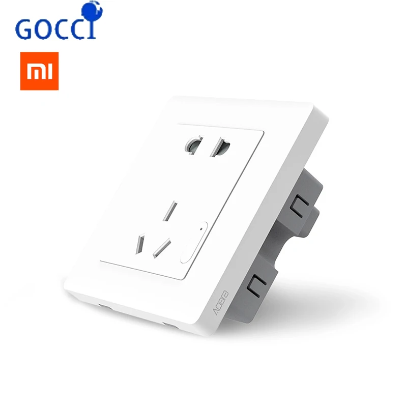 white Xiaomi серийный Aqara Zigbee версия умная настенная розетка EU AU порты умный беспроводной пульт дистанционного управления с телефонами для умного дома - Цвет: white