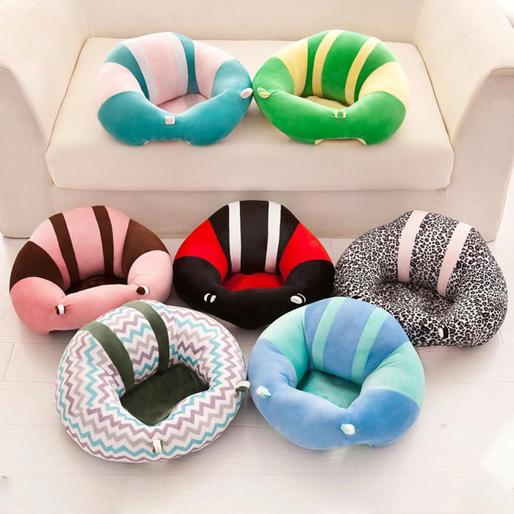 Black SeaISee Baby Support Seat Sofa Soft Plush Keep Sitting Posture Comfortable for Babies 3-16 Months Old