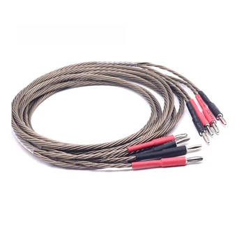 

pair 7N silver plated OCC audio speaker cable loudspeaker cable with banana plug