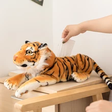 

46cm Like Real Animals Stuffed Doll Functional Tiger Leopard Dog Tissue Box Holder Toilet Paper Cover Home Car Decor Plushie