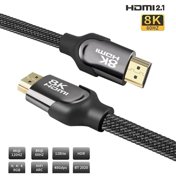 

HDMI Cable 48Gbps Version 2.1 8K 60hz HDMI Cable Computer TV Projection Video HD Cable HDMI TO HDMI Cable Line Cord For TV PC
