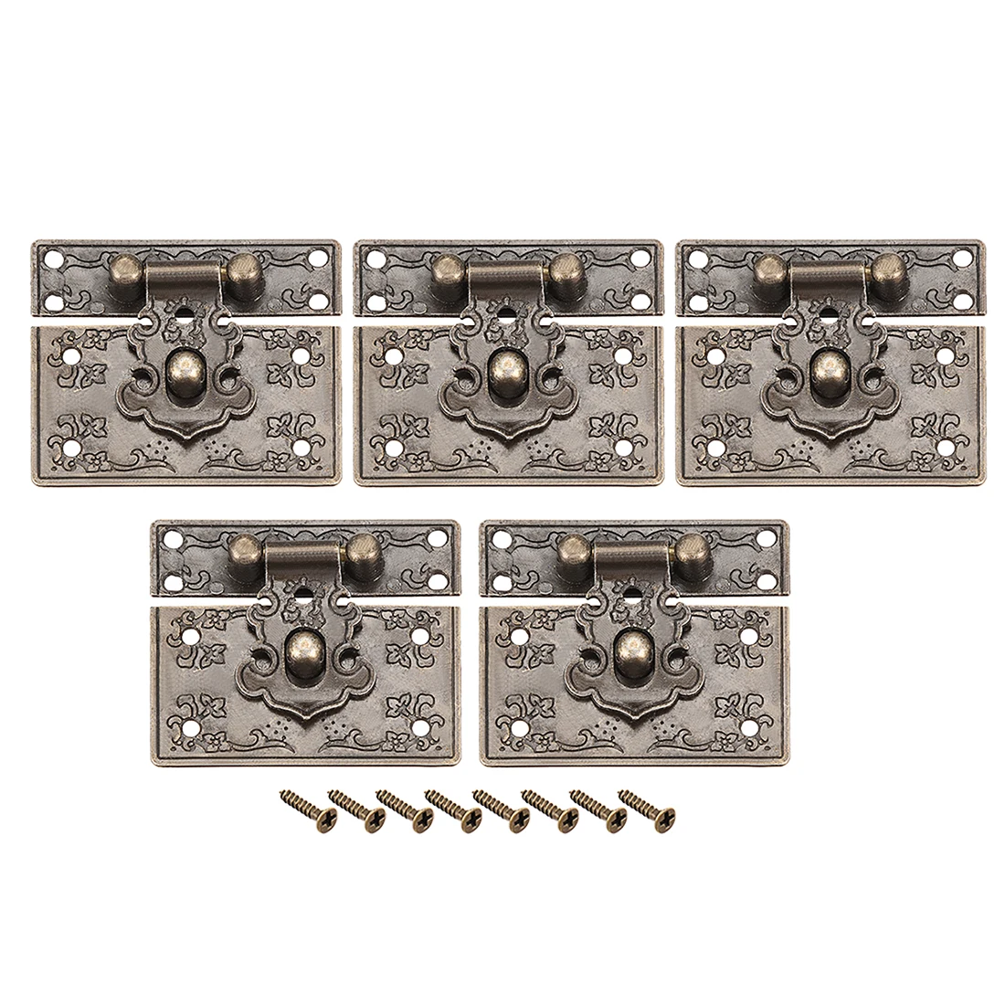 

uxcell 5 Sets Wood Case Chest Box Rectangle Clasp Closure Hasp Latches Bronze Tone 55 x 45mm