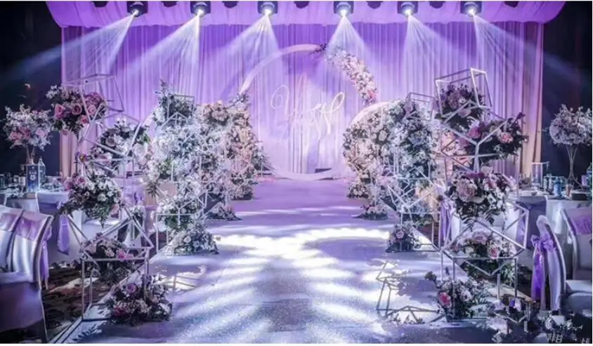 4pcs Wedding props stage guide center creative flower frame stand wedding metal geometric road lead/ background decoration