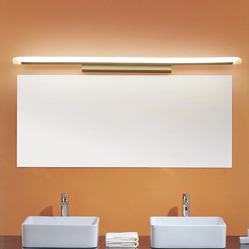 Современный светодиодный зеркальный светильник длиной 40-120 см, водонепроницаемый современный косметический акриловый настенный светильник для ванной комнаты, лампа для спальни