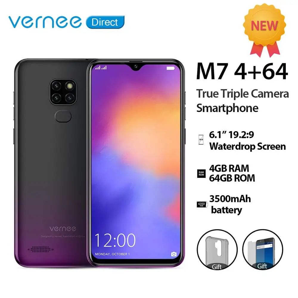 Vernee M7 6 1 &quotв виде капли воды Экран смартфон 4GB 64GB Правда тройной Камера 5V/2A Quick Charge