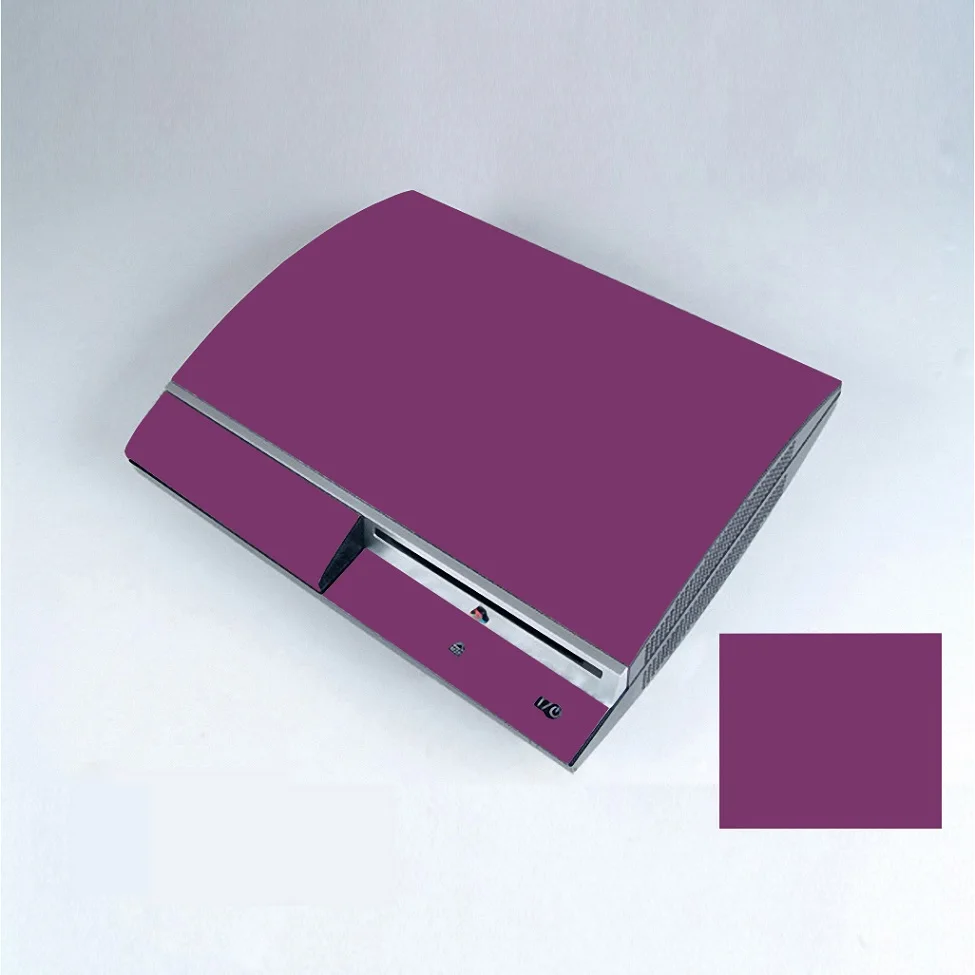 Десять чистый сплошной цвет виниловая кожа Наклейка протектор для sony PS3 fat playstation 3 Скины Наклейка s - Цвет: PS3-Purple