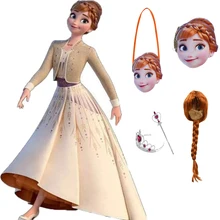 «Холодное сердце» 2 шт. Бандажное платье Косплэй queen для девочек принцесса Аиша пижамный комплект на Рождество, Косплэй Эльза День рождения небо Синее платье покроя «принцессы» Костюмы