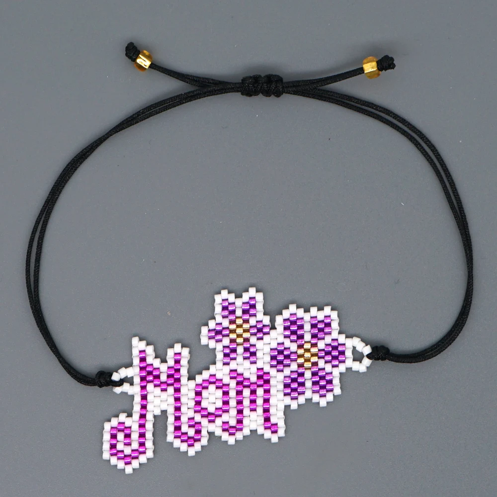 

Go2boho Bracelet Women MOM Letter MIYUKI Bracelet Mothers Day Gift Rope Braided Pulseras Mujer Woven Adjustable String Jewelry